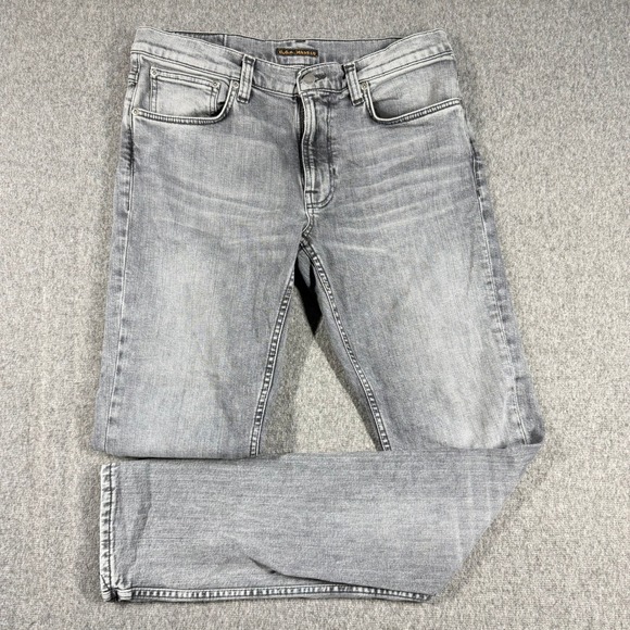 Nudie Jeans Co. Denim - Nudie Jeans Co Lean Dean Grey Slim Tapered Jeans Womens 32X36 Grey Wash Denim